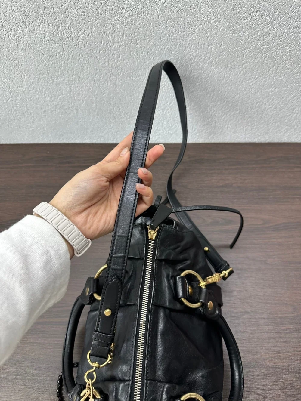 Miu Miu Vitello Lux 2way Black Leather Satchel Bag